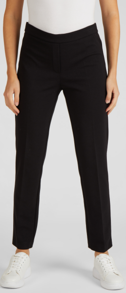 Schmal geschnittene Jersey Hose ohne Bund in schwarz