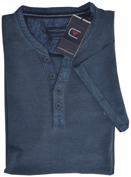 1/2 Arm T-Shirt in mittel blau mit Struktur
