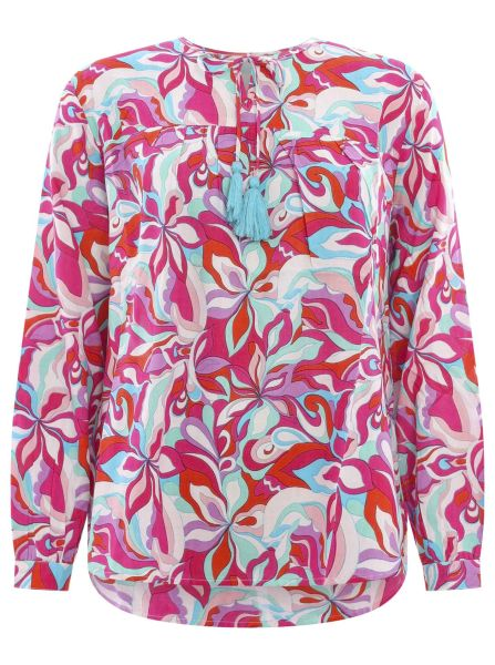 Blusen-Shirt in floral gemustert mit pink