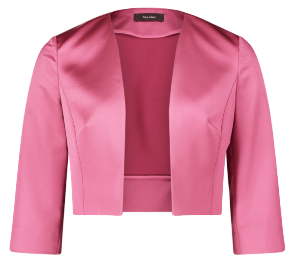 Bolero-Jacke aus Stretch Satin in rose-pink