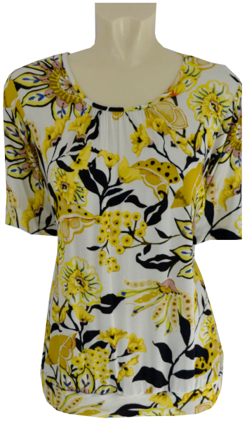 1/2 Arm Blusen-Shirt in mehrfarbig gemustert