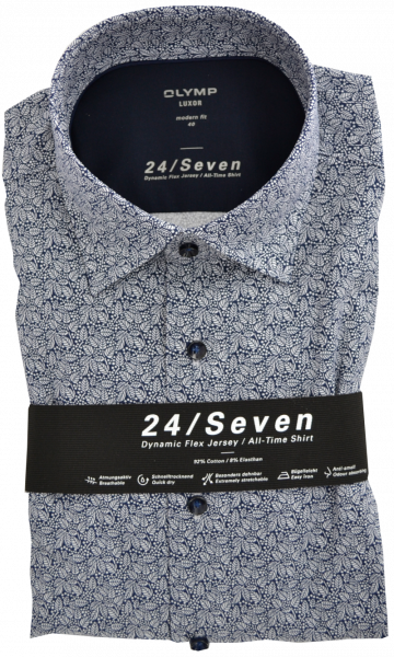 Dynamic Flex Jersey Hemd in floral gemustert mit blau