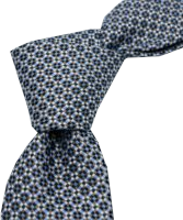 Krawatte reine Seide in grau-beige-bleu gemustert