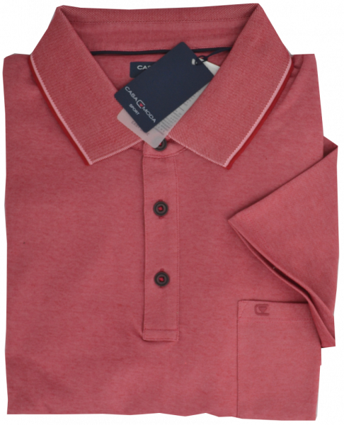 1/2 Arm Polo Shirt in himbeere-rot meliert