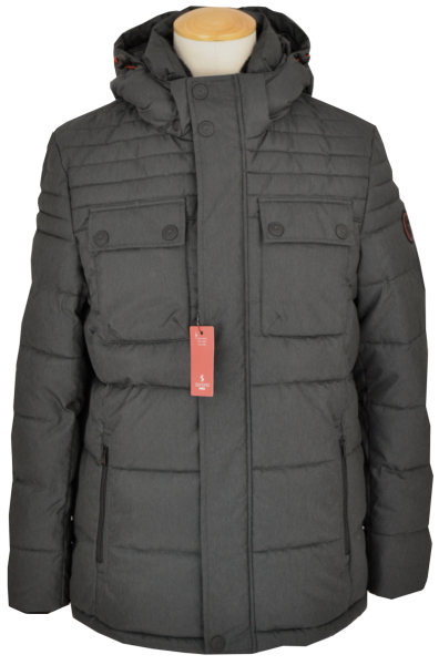 Warme Outdoor Steppjacke in anthrazit mit Kapuze