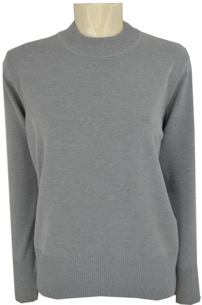 Pullover mit Stehbund in stein