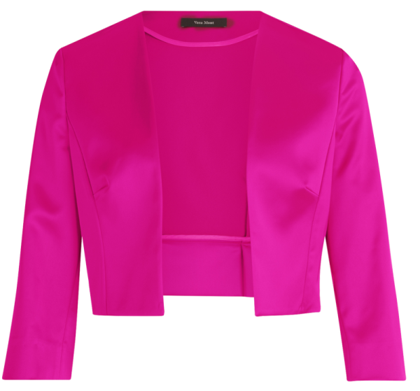 Bolero-Jacke aus Stretch Satin in purple pink