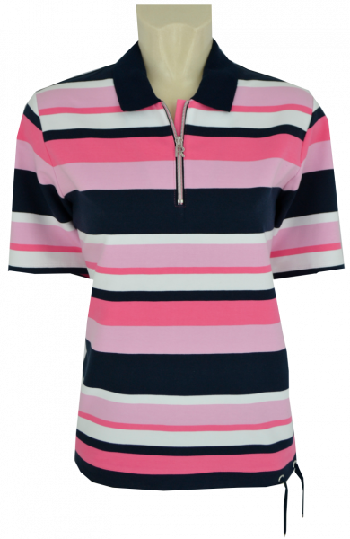 BIKER 1/2 Arm Polo Shirt in mehrfarbig geringelt