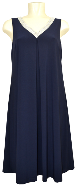Etuikleid mit Strass in dunkel blau
