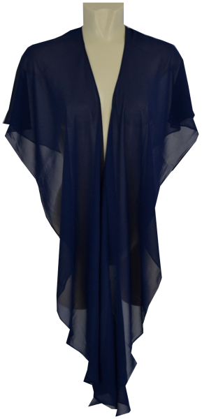 Lange Chiffon Stola in dunkel blau