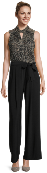 Jumpsuit in black-beige