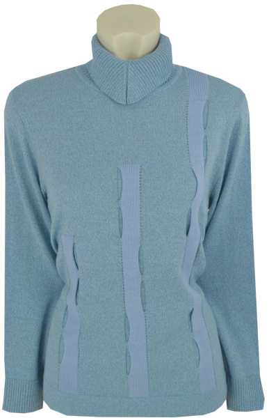 Pullover in mehrfarbig gemustert mit bleu-grau
