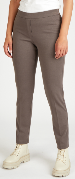 Jersey Hose ohne Bund in taupe meliert