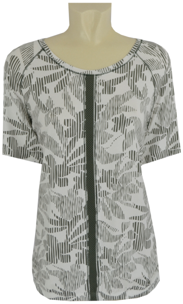 1/2 Arm Shirt in ecrue-khaki gemustert