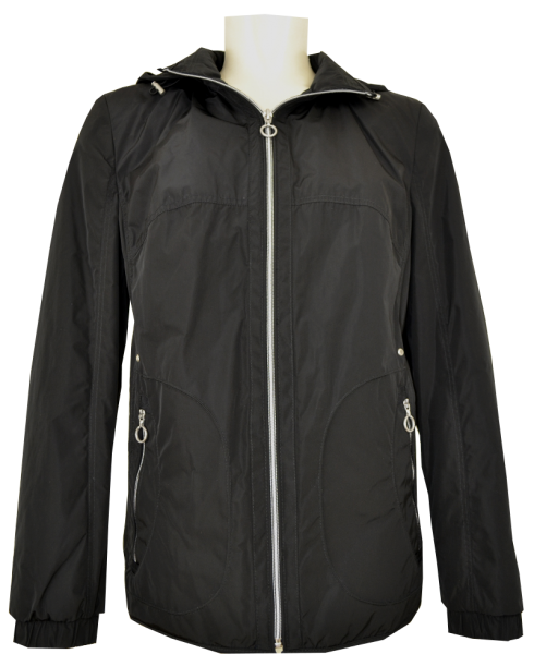 Leichte Outdoorjacke mit Kapuze in schwarz