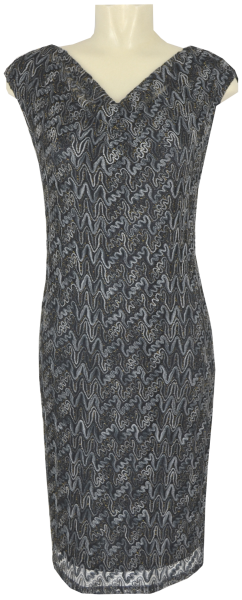 Mittellanges Etuikleid in grey-gold