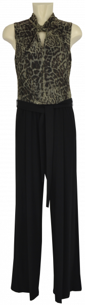 Jumpsuit in black-beige