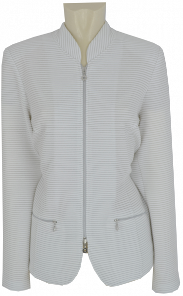 Jersey Blazer-Jacke in white mit Glanz