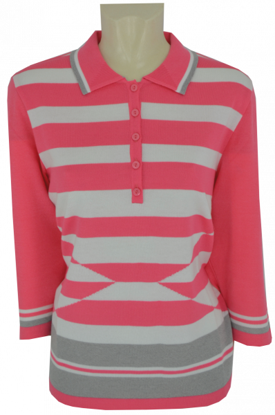 Pullover mit Kragen in mehrfarbig gemustert