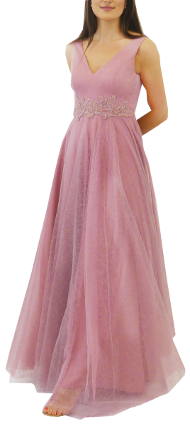 Langes Ballkleid in rosa