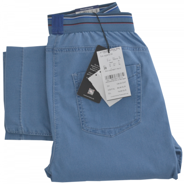 3/4 lange Jeans Jogpant in blue bleached