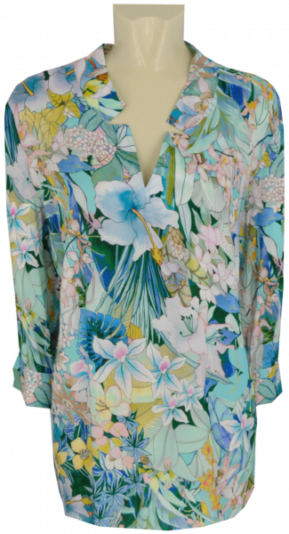 3/4 Arm Bluse in allover floral gemustert