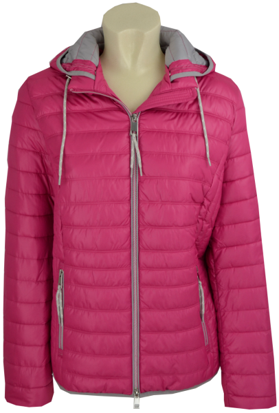 Leichte Steppjacke mit Kapuze in pink