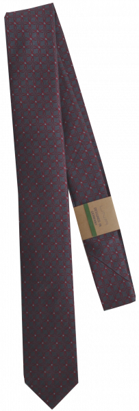 Krawatte reine Seide in rot-anthra gemustert