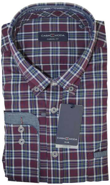 1/1 Arm Freizeithemd mit Button Down in mehrfarbig kariert