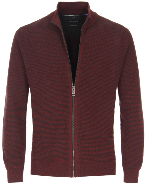 Strickjacke mit R-V in bordeaux