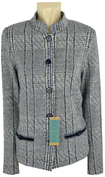 Blazer Jacke in dezent kariert mit marine-blau