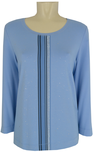 3/4 Arm Shirt in bleu mit Glanz
