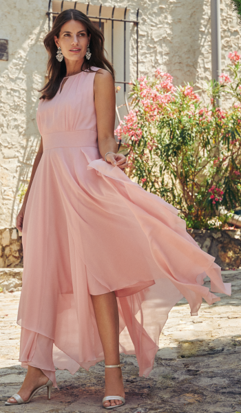 Langes Kleid in rose