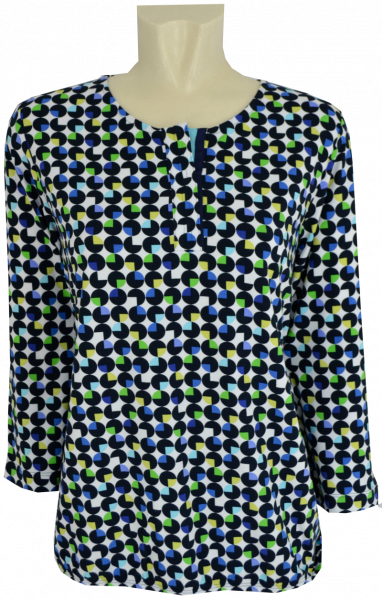 Shirt mit 3/4 Arm in mehrfarbig gemustert
