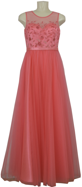 Langes Ballkleid in melon