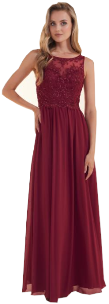 Langes Ballkleid in wild berry