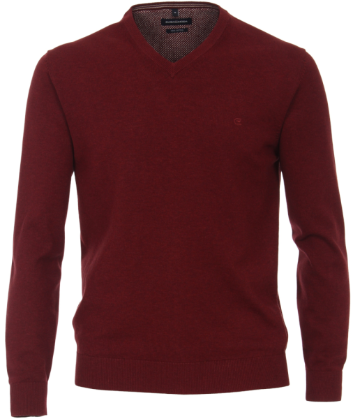 Pullover mit V-Ausschnitt in rost-rot
