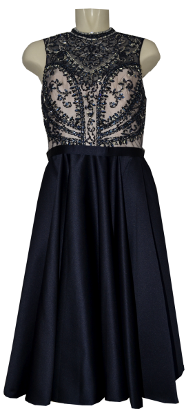 Midi langes Ballkleid in deep blue