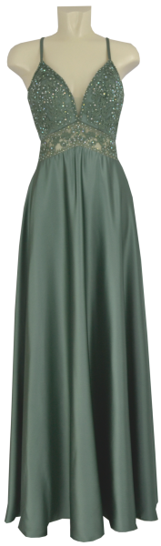 Langes Ballkleid in sagegrün