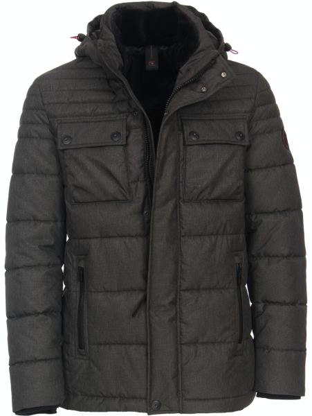 Warme Outdoor Steppjacke in anthrazit mit Kapuze