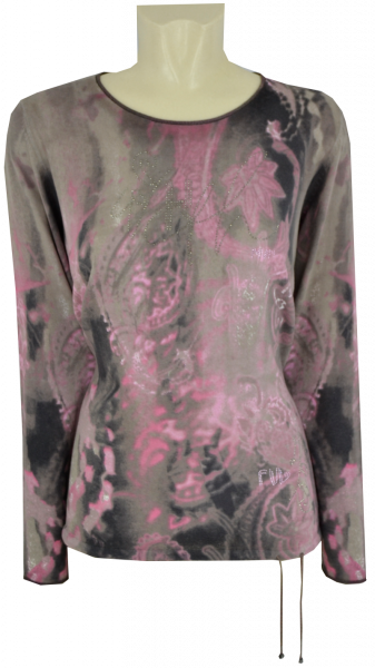 Leichter 1/1 Arm Arm Pullover in taupe gemustert