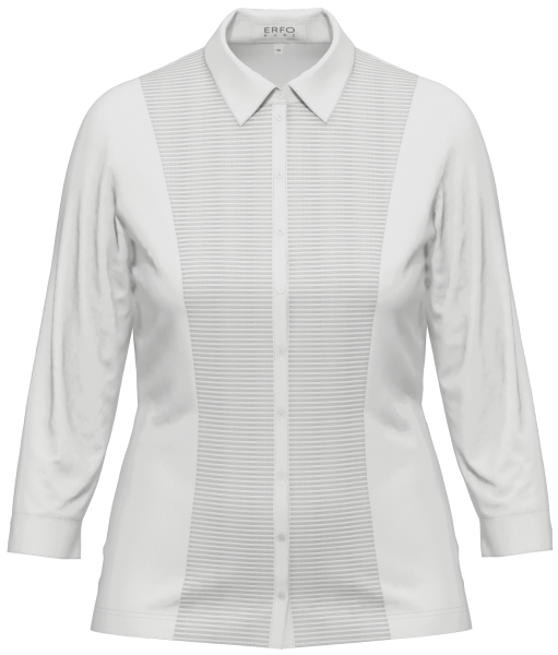3/4 Arm Jersey Bluse mit Biesen in weiß
