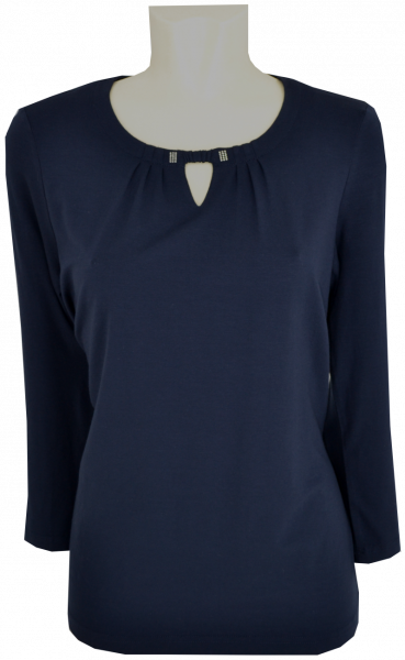 Shirt mit 3/4 Arm in marine blau