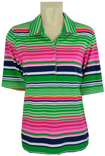1/2 Arm Polo Shirt in mehrfarbig geringelt