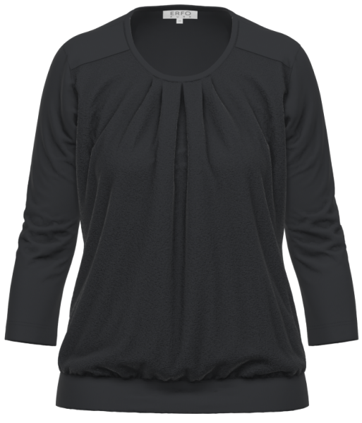 3/4 Arm Blusen-Shirt in schwarz