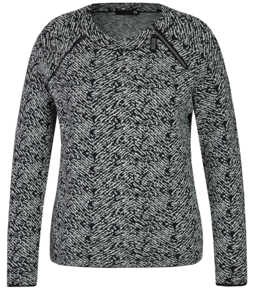 Pullover mit Print in schwarz-weiß