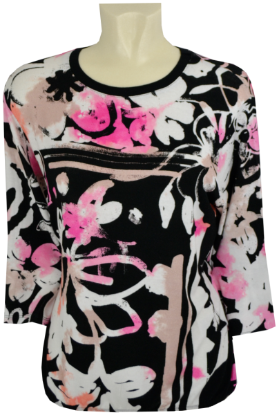 Leichter Pullover mit floralem Druck