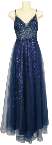 Langes Ballkleid in stormy blue