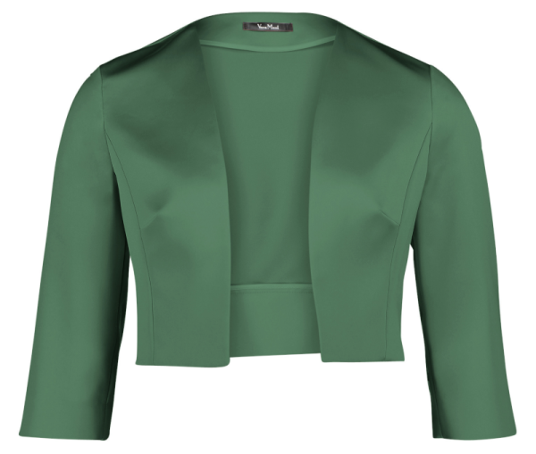 Bolero-Jacke aus Stretch Satin in green poison