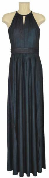 Langes Ballkleid mit Glanz in dark-blue-black